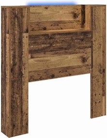 vidaXL Tăblie cap cu raft Lemn vechi 100 x 15 x 103,5 cm Lemn compozit