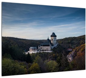Tablou pe sticlă cu Karlstejn (70x50 cm)