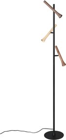 Lampadar negru LED cu abajur din metal (înălțime 150 cm) Fiato – Trio