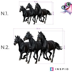 INSPIO Autocolant pentru perete cu trei cai negri