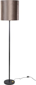 Lampă de podea neagră cu abajur din catifea maro 40cm - Simplo