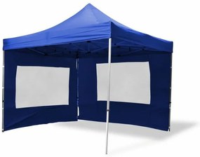 Cort grădină PROFI, model foarfecă  3x3 m albastru + 2 pereți laterali