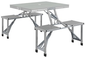 Outsunny Set masă și scaun de camping pliabil formă valiză picnic, aluminiu, dim. 85,5L x 67,5l x 67H cm | Aosom Romania
