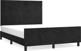 vidaXL Cadru de pat fără saltea, negru, 140x190 cm, catifea