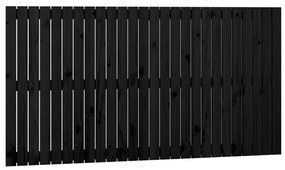 824912 vidaXL Tăblie de pat pentru perete, negru, 166x3x90 cm, lemn masiv pin