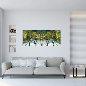 Tablou - Căprioare în pădurea verde (120x50 cm)