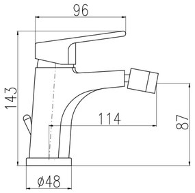RAV Slezák CO145.0 - Baterie pentru bideu + ventil de scurgere COLORADO 14,3 cm, crom lucios