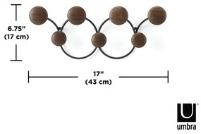 Cuier de perete negru/în culoare naturală din lemn masiv de pin Dotsy – Umbra