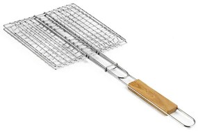 Gratar cu maner Muhler 1001836N, 22.5x20.5x52 cm, Maner din lemn, Inox