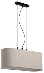 Lustra suspendata cu abajur oval in Hessian