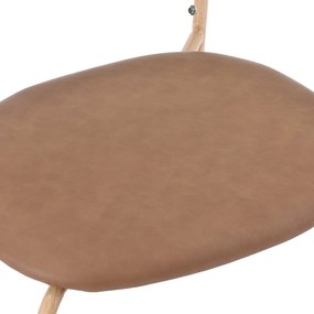 Set de 2 scaune de dining moderne din ratan cu cadru metalic, 56x52x27 cm, Maro