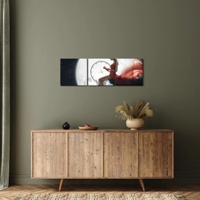 Tablou - Femeia sub clar de lună (cu ceas) (90x30 cm)
