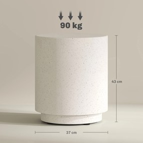HOMCOM Masă laterală cu aspect beton 37 cm x 37 cm x 43 cm Pulbere anorganică de minereu Gri | Aosom Romania