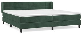 3127514 vidaXL Pat box spring cu saltea, verde închis, 200x200 cm, catifea