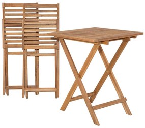 Set Bistro FIJI (masív) (maro deschis) (cu perne albastre). 1019217