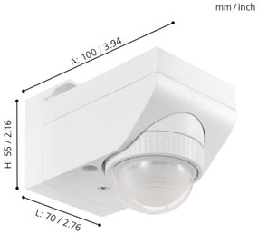 Eglo 97466 - Senzor de mișcare pentru exterior DETECT ME 4 12 m alb IP44