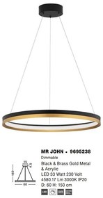 Lustra LED design modern circular MR JOHN, diametru 60cm