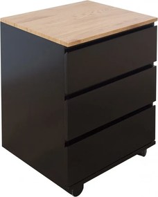 Dulapior cu sertare si role, modern si functional, Big Deal negru/ stejar