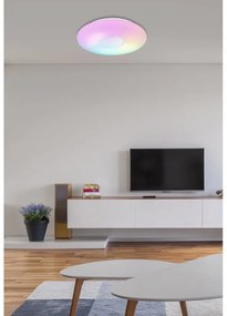 Plafoniera LED RGB cu telecomanda design modern Sully alb