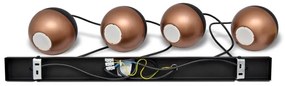 Lustră LED pe cablu MIDWAY 4xGU10/4,8W/230V negru/cupru