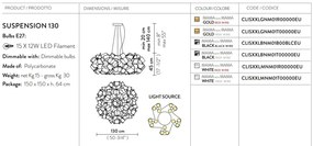 Lustra design unicat realizata manual Clizia XXL Mama Non Mama Gold, 130cm