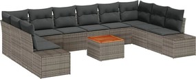 vidaXL Set de canapele pentru grădină 11 pcs Gri