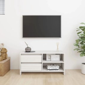 Comoda TV, alb, 80x31x39 cm, lemn masiv de pin 1, Alb