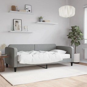 vidaXL Pat de zi cu saltea, gri deschis, 90x190 cm, textil