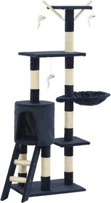 vidaXL Ansamblu pisici stâlpi din funie sisal, 138 cm, albastru închis