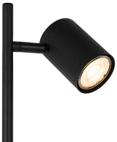 Lampa de podea moderna neagra cu lemn 3 lumini - Jeana