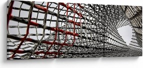 Tablou cu construcție din fier (cu ceas) (90x30 cm)