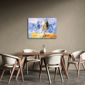 Tablou - Caii alergând, pictură în ulei (70x50 cm)