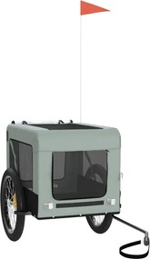 vidaXL Remorcă bicicletă animale companie gri/negru textil oxford/fier
