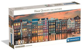 Orașe Bright Puzzle Amsterdam 1000 de piese panoramic Compact Clementoni