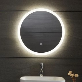 AQUAMARIN Oglindă cu LED pentru baie, rotundă, 60 cm