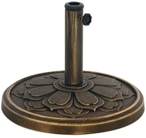 Outsunny Bază Rotundă pentru Umbrela cu Stâlpi de 34, 38, 48 mm, Φ46x33 cm, Bronz | Aosom Romania