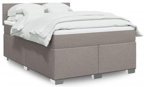 vidaXL Pat continental cu saltea gri taupe 140x200 cm material textil