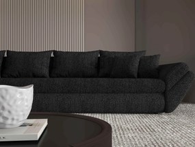 Colțar extensibil dumonde cu ladă de depozitare si sezut confortabil din spuma high-density, Loana XL Enjoy Negru 335x185 cm