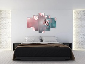 Tablou - Fluture între flori (150x105 cm)