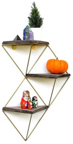 Raft de perete decorativ Duvelo 18 (nuc + auriu) . Promo -6%. 1093669