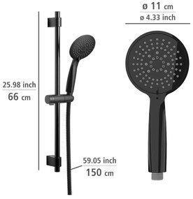 Set de duș negru din oțel inoxidabil 66 cm Young – Wenko