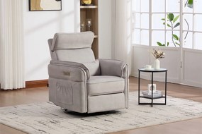 Fotoliu recliner electric dumonde cu funcție de balansare ,rotire și incarcare USB C Tavero
