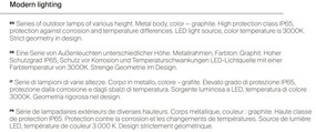 Stalp LED pentru iluminat exterior IP65 Elbe grafit H-100cm