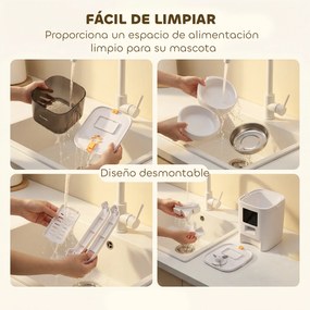 PawHut Hrănitor Automat 6 L WiFi 2.4G cu Control Aplicație 2 Boluri Programabil 1-10 Mese Înregistrator Vocal 10 s Ușor de Curățat | Aosom Romania