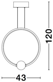 Lustra LED dimabila cu telecomanda design modern Celia negru