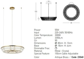 Lustra LED dimabila design elegant Luxury D-80cm