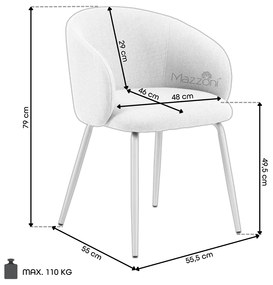 MAZZONI EXPORT CLARA Verde Măsliniu (material Basel 77)/picioare negre - SCAUN MODERN ADÂNC TAPIȚAT PENTRU SALON/LIVING/BIROU LOFT