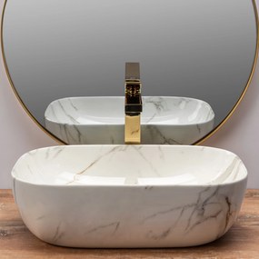 Lavoar Belinda Shiny ceramica sanitara Marmura – 46 cm