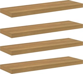 vidaXL Raft de perete 4 pcs Maro 80 x 23,5 x 4 cm Lemn compozit