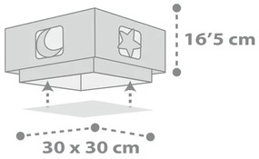Plafonieră pentru copii MOONLIGHT 2xE27/60W/230V gri Dalber 63236E